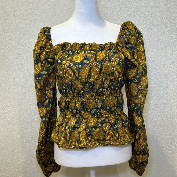 Boden women’s off the shoulder decorative paisley long sleeve top size 4 - Picture 2 of 8